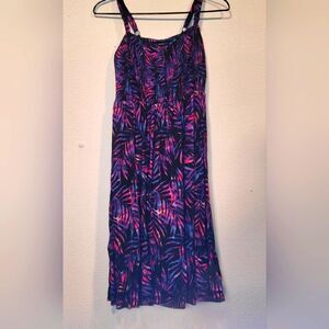 Torrid Purple and Pink Tropical Print Dress